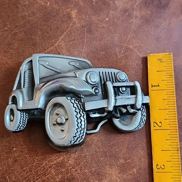 Silver Jeep Belt Buckle, New - Picture 3 of 4